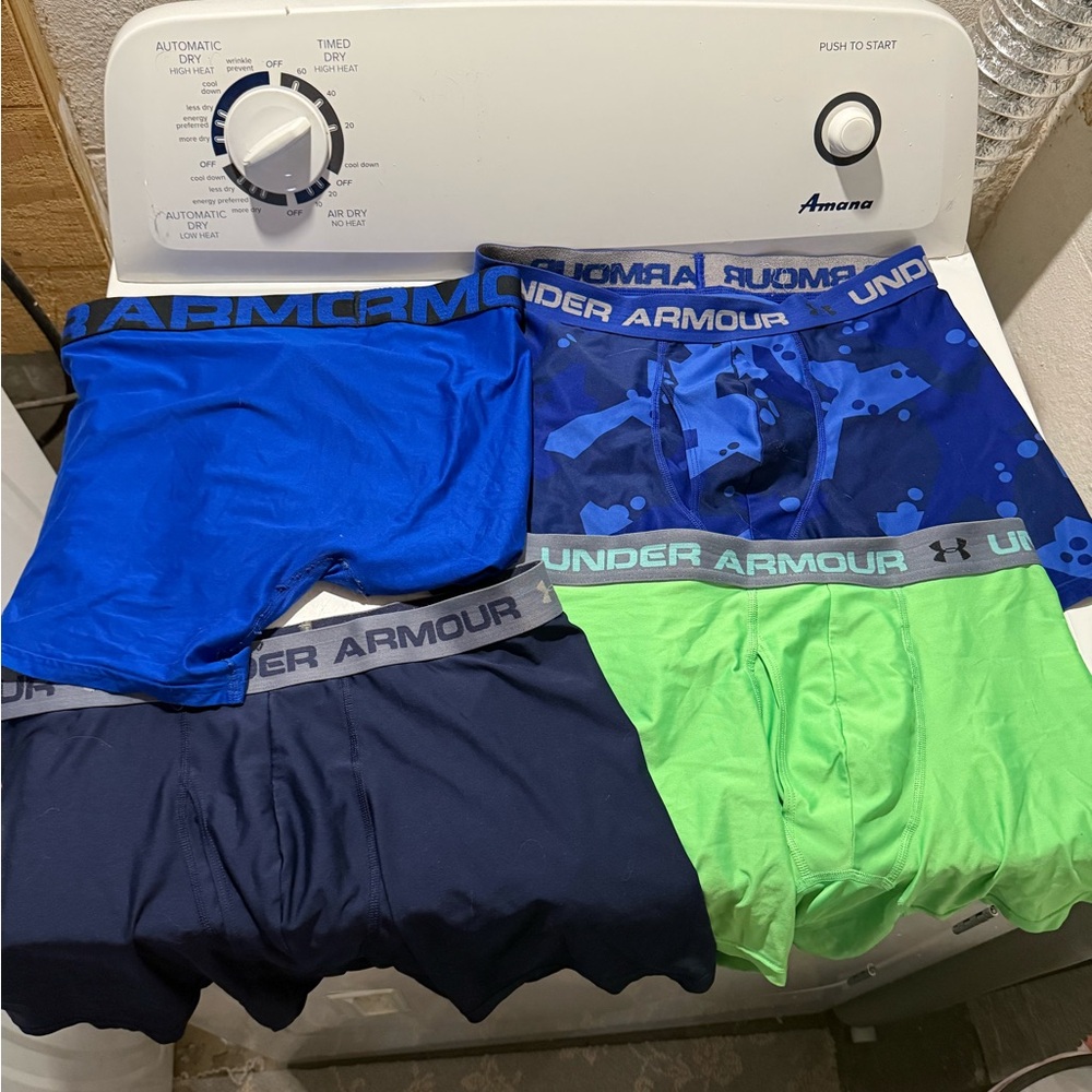 Under Armour Men's Boxer Briefs - Vibrant Blue, Camo Blue, Navy, Neon Green